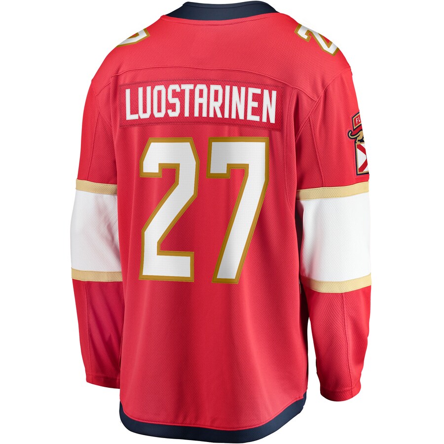 F.Panthers #27 Eetu Luostarinen Supporters Branded Home Breakaway Player Jersey  Red Stitched American Hockey Jerseys