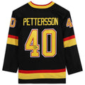 V.Canucks #40 Elias Pettersson Supporters Authentic Autographed Alternate Black Stitched American Hockey Jerseys