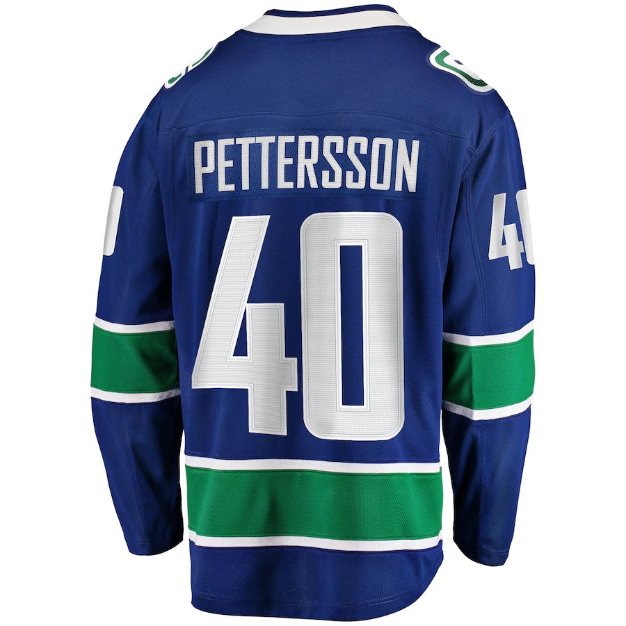 V.Canucks #40 Elias Pettersson Supporters Branded 2019-20 Home Premier Breakaway Player Jersey  Stitched American Hockey Jerseys