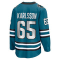 SJ.Sharks #65 Erik Karlsson Fanatics Branded Home Premier Breakaway Player Jersey Teal Stitched American Hockey Jerseys