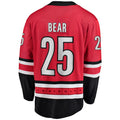 C.Hurricanes #25 Ethan Bear Supporters Branded Home Breakaway Player Jersey Red Stitched American Hockey Jerseys