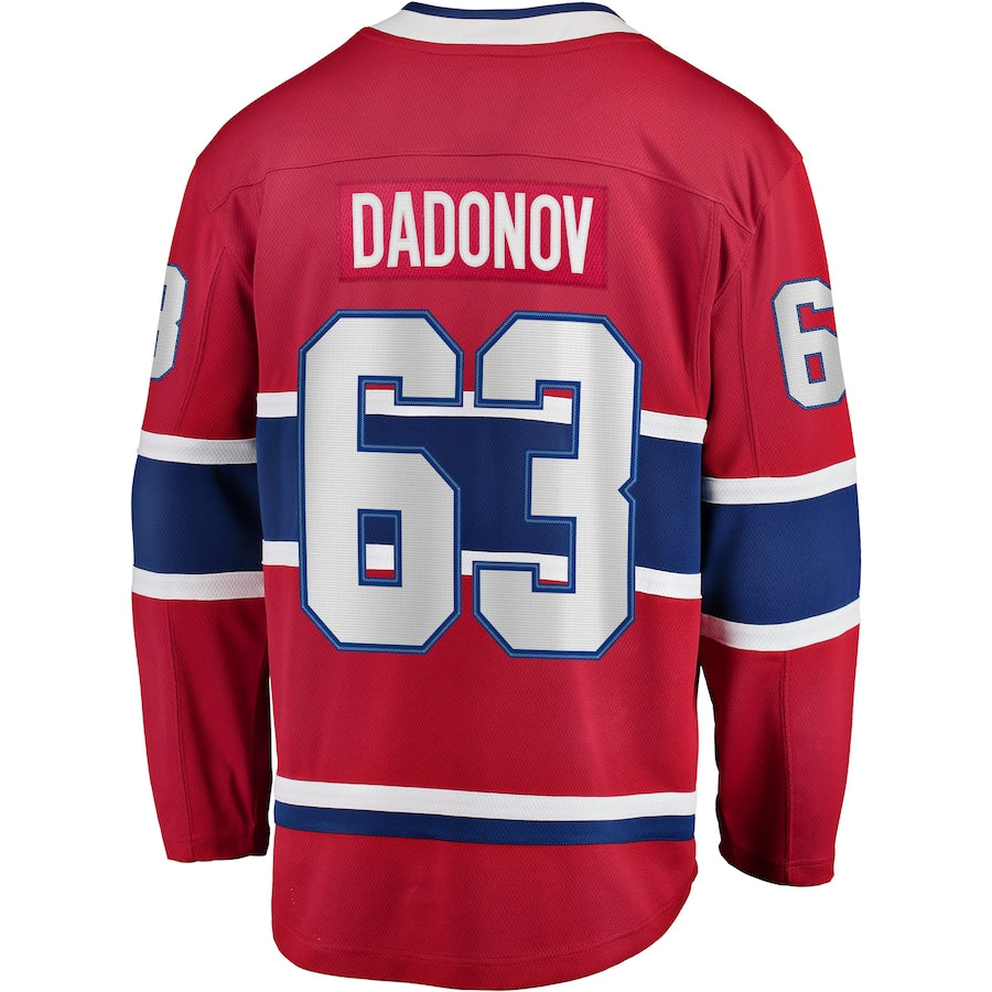 M.Canadiens #63 Evgenii Dadonov Supporters Branded Home Breakaway Player Jersey Red Stitched American Hockey Jerseys