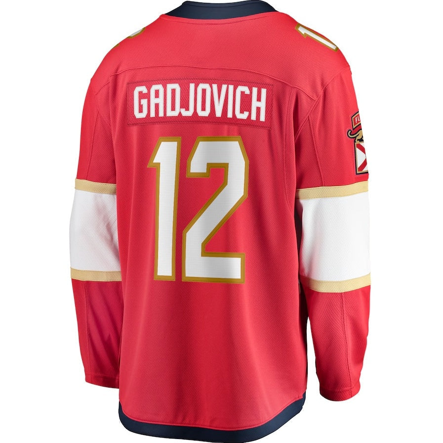 F.Panthers #12 Jonah Gadjovich Supporters Premier Breakaway Player Jersey - Red Stitched American Hockey Jerseys