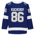 TB.Lightning #86 Nikita Kucherov Supporters Authentic Autographed Breakaway Jersey Blue Stitched American Hockey Jerseys