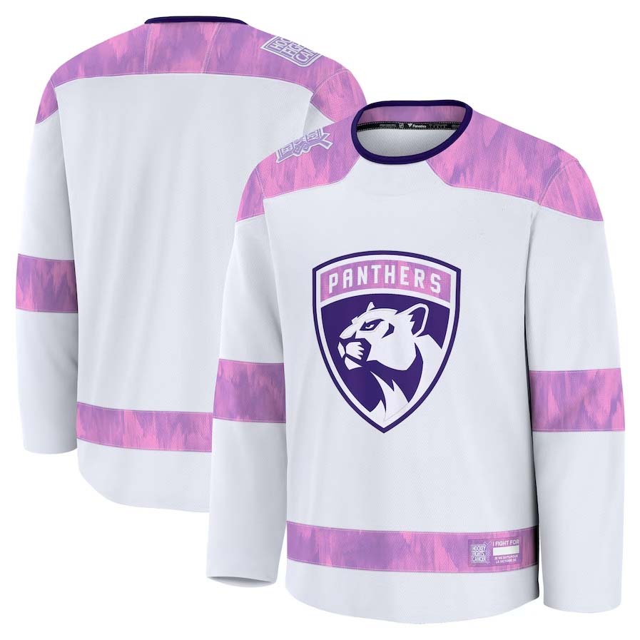 F.Panthers Supporters 2024 Hockey Fights Cancer Practice Jersey - White Stitched American Hockey Jerseys