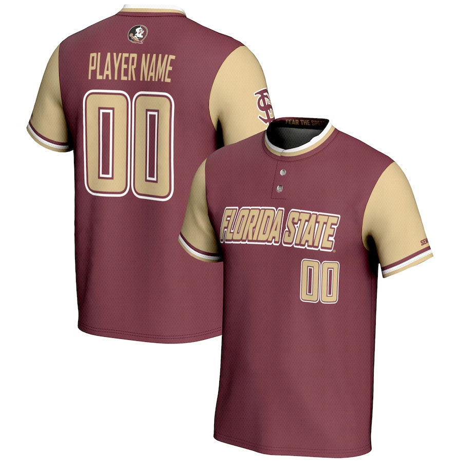 Custom F.State Seminoles GameDay Greats Unisex NIL Pick-A-Player Lightweight Softball Jersey ¨C Garnet American College Jerseys