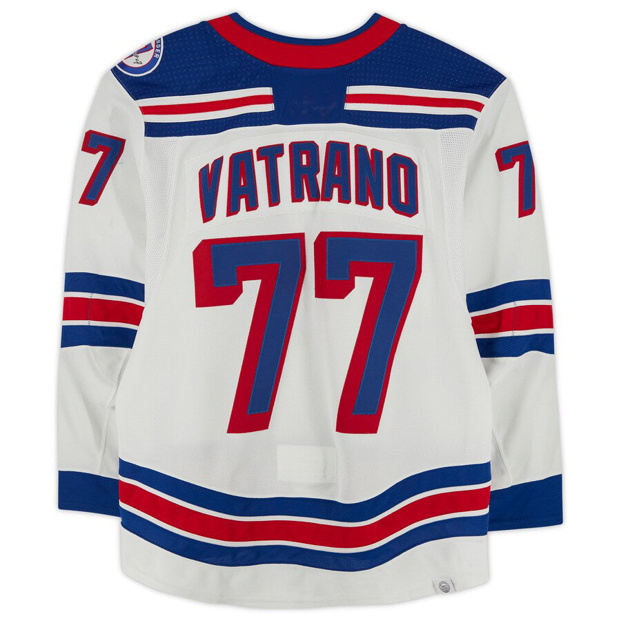 NY.Rangers #77 Frank Vatrano Supporters Authentic Game-Used Set 3 Jersey Worn During Games Played Between March 20 and April 23, 2022 White Stitched American Hockey Jerseys