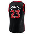 T.Raptors #23 Fred VanVleet Fanatics Branded  Fast Break Player Jersey Black Statement Edition Stitched American Basketball Jersey