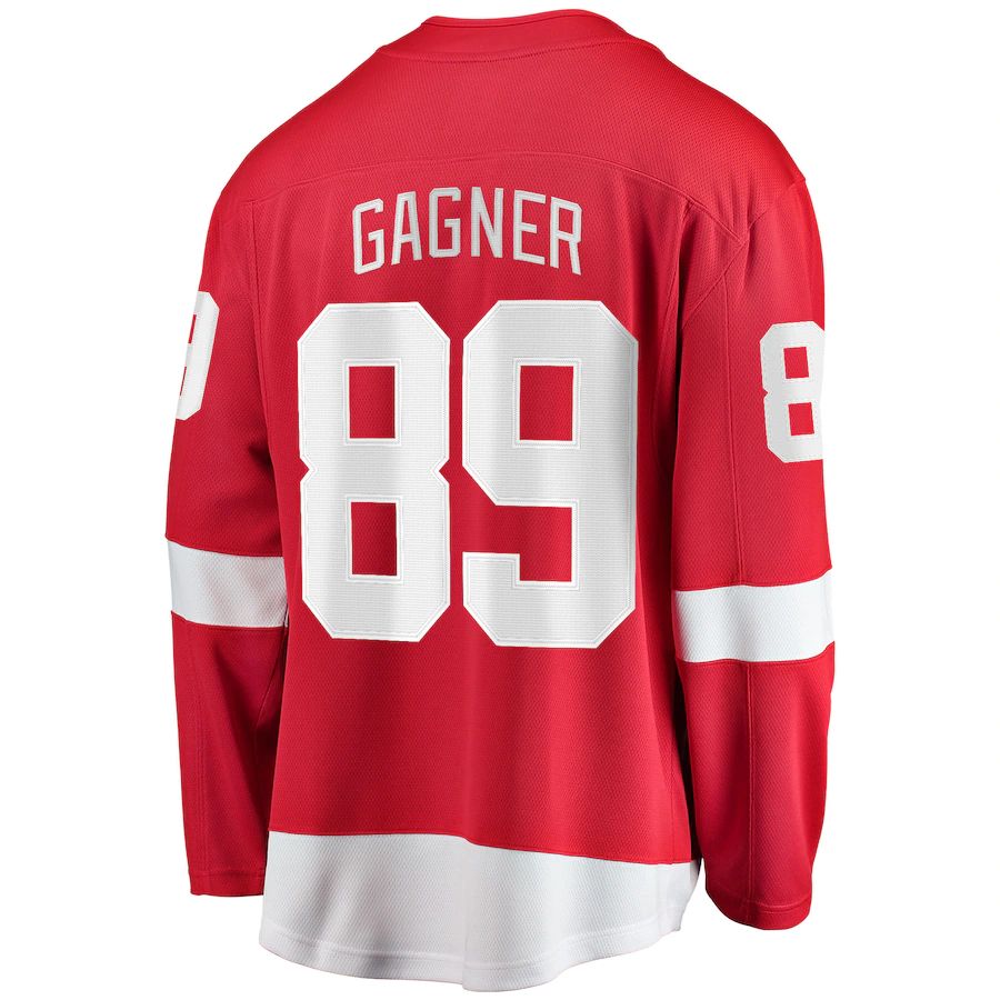 D.Red Wings #89 Sam Gagner Supporters Branded Home Breakaway Player Jersey Red Stitched American Hockey Jerseys