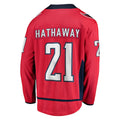 W.Capitals #21 Garnet Hathaway Supporters Branded Replica Player Jersey  Red Stitched American Hockey Jerseys