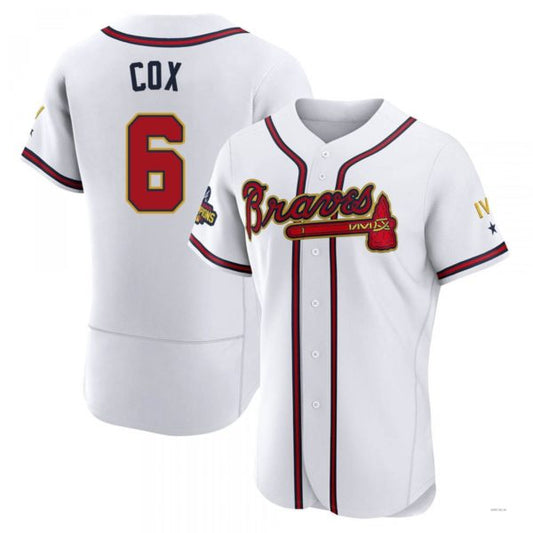 Atlanta Braves #6 Bobby Cox Gold White 2022 Program Jersey Stitches Baseball Jerseys