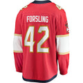 F.Panthers #42 Gustav Forsling Supporters Branded Home Breakaway Player Jersey Red Stitched American Hockey Jerseys