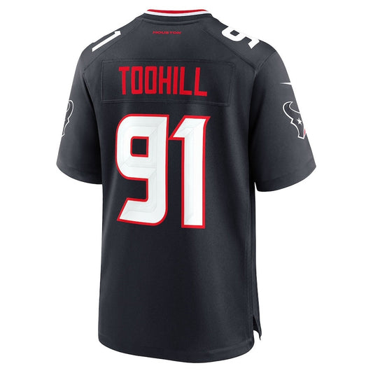H.Texans #91 Casey Toohill Navy Team Game American Football Jerseys