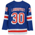 NY.Rangers #30 Henrik Lundqvist  Supporters Authentic Autographed Jersey Blue Stitched American Hockey Jerseys