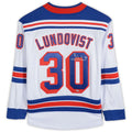 NY.Rangers #30 Henrik Lundqvist Supporters Authentic Autographed  Breakaway Jersey White Stitched American Hockey Jerseys