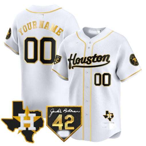 Custom Houston Astros 2024 Jackie Robinson Patch Vapor Premier Limited ¨C All Stitched Baseball Jersey