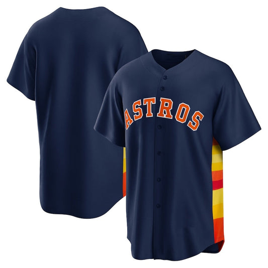 Houston Astros Alternate Replica Team Jersey - Navy Stitched Baseball Jersey
