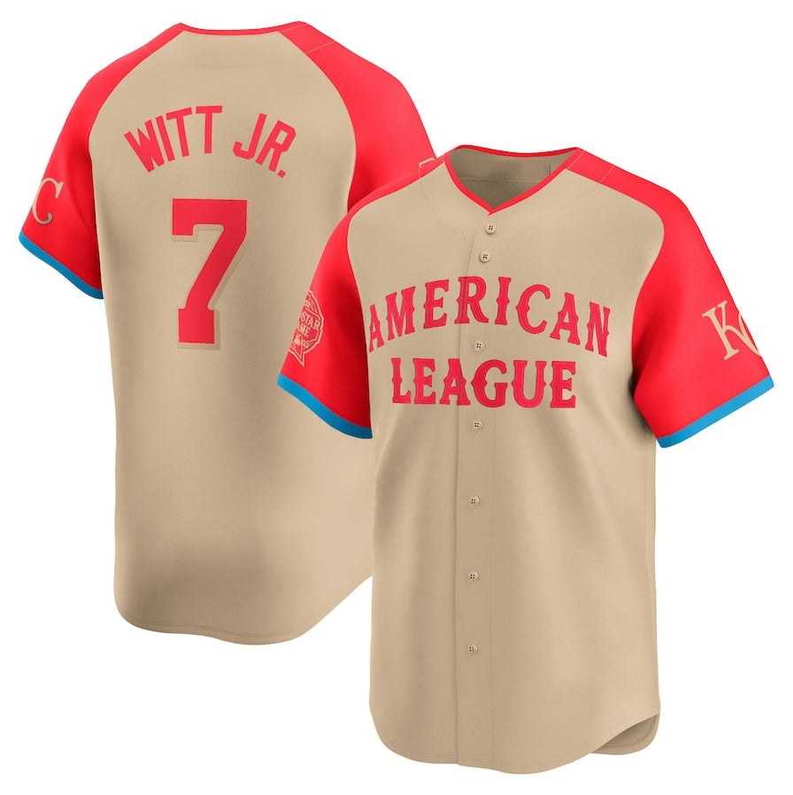 Houston Astros #7 Bobby Witt Jr. American League 2024 All-Star Game Limited Player Jersey - Cream Stitched Baseball Jersey
