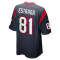 H.Texans #81 Drew Estrada Navy Game Player Jersey Stitched American Football Jerseys