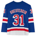 NY.Rangers #31 Igor Shesterkin Supporters Authentic Autographed Blue Supporters Breakaway Jersey Stitched American Hockey Jerseys