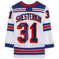 NY.Rangers #31 Igor Shesterkin Supporters Authentic Autographed White Jersey Stitched American Hockey Jerseys