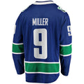 V.Canucks #9 J.T. Miller Supporters Branded Home Breakaway Player Jersey Blue Stitched American Hockey Jerseys