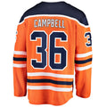 E.Oilers #36 Jack Campbell Supporters Branded Home Breakaway Player Jersey Orange Stitched American Hockey Jerseys