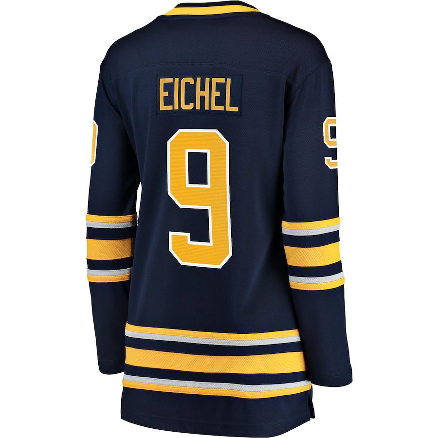 B.Sabres #9 Jack Eichel Supporters Branded Home Premier Breakaway Player Jersey Navy Stitched American Hockey Jerseys