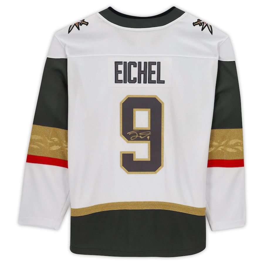 V.Golden Knights #9 Jack Eichel Supporters Authentic Autographed Supporters Breakaway Jersey White Stitched American Hockey Jerseys
