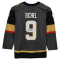 V.Golden Knights #9 Jack Eichel Supporters Authentic Autographed Gray Stitched American Hockey Jerseys