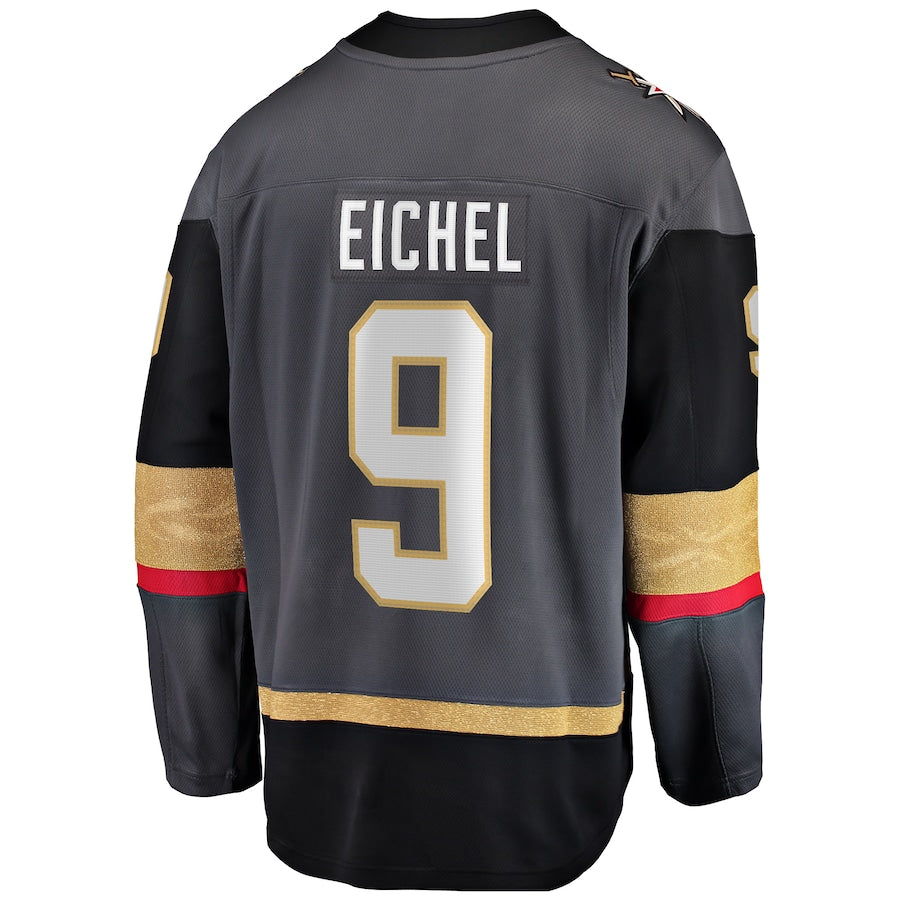 V.Golden Knights #9 Jack Eichel Supporters Branded Alternate Breakaway Player Jersey Gray Stitched American Hockey Jerseys
