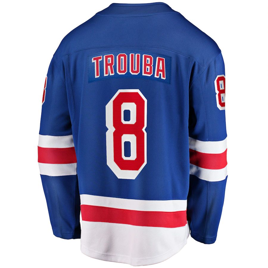 NY.Rangers #8 Jacob Trouba Supporters Branded Home Breakaway Jersey Blue Stitched American Hockey Jerseys