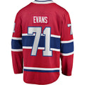 M.Canadiens #71 Jake Evans Supporters Branded Home Breakaway Player Jersey Red Stitched American Hockey Jerseys