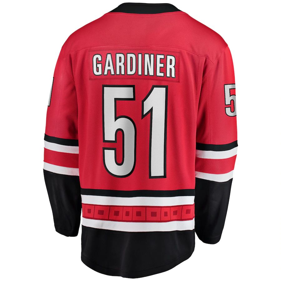 C.Hurricanes #51 Jake Gardiner Supporters Branded Home Breakaway Player Jersey Red Stitched American Hockey Jerseys