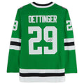 D.Stars #29 Jake Oettinger Supporters Authentic Autographed adidas Authentic Jersey Kelly Green Stitched American Hockey Jerseys