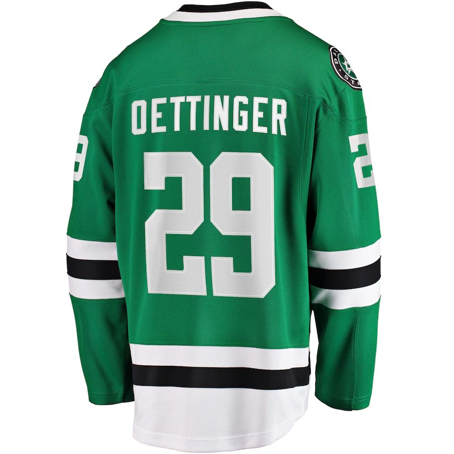 D.Stars #29 Jake Oettinger Supporters Branded Home Breakaway Player Jersey Kelly Green Stitched American Hockey Jerseys