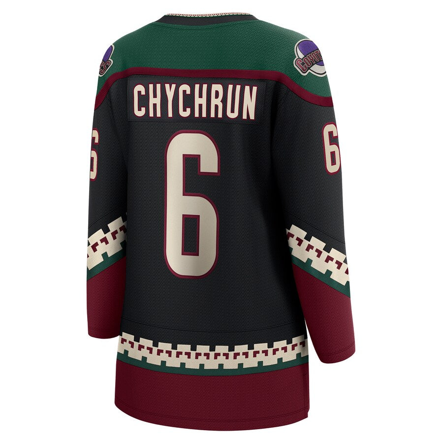 A.Coyotes #6 Jakob Chychrun Supporters Branded Home Breakaway Player Jersey Black Stitched American Hockey Jerseys