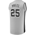 S.Antonio Spurs #25 Jakob Poeltl Fanatics Branded Fast Break Replica Player Jersey Statement Edition Silver Stitched American Basketball Jersey