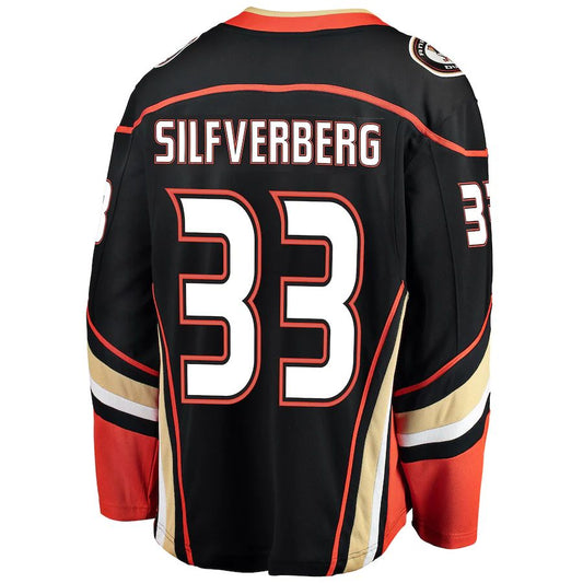A.Ducks #33 Jakob Silfverberg Fanatics Branded Breakaway Player Jersey Black Stitched American Hockey Jerseys