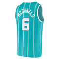 C.Hornets #6 Jalen McDaniels Fanatics Branded 2020-21 Fast Break Replica Jersey Icon Edition Teal Stitched American Basketball Jersey