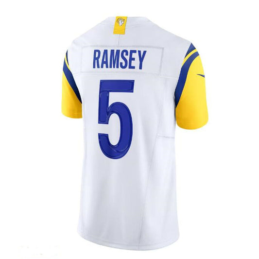 LA,Rams #5 Jalen Ramsey Vapor F.U.S.E. Limited Jersey - White Stitched American Football Jersey