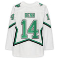 D.Stars #14 Jamie Benn Supporters Authentic Autographed 2020-21 Reverse Retro White Stitched American Hockey Jerseys