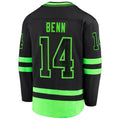 D.Stars #14 Jamie Benn Supporters Branded 2020-21 Alternate Premier Breakaway Player Jersey Black Stitched American Hockey Jerseys