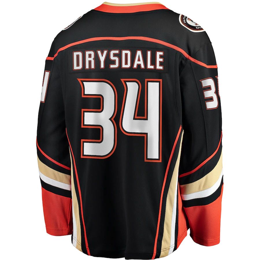 A.Ducks #34 Jamie Drysdale Supporters Branded Home Breakaway Player Jersey Black Stitched American Hockey Jerseys