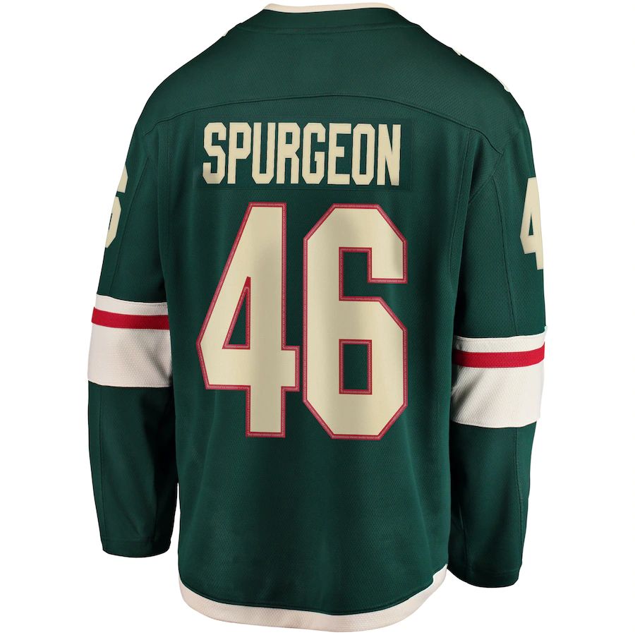 M.Wild #46 Jared Spurgeon Supporters Branded Youth Breakaway Player Jersey Green Stitched American Hockey Jerseys