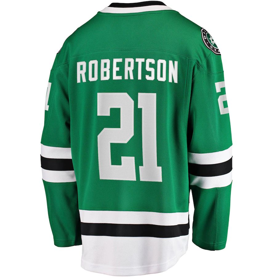 D.Stars #21 Jason Robertson Supporters Branded 2017-18 Home Breakaway Replica Jersey Kelly Green Stitched American Hockey Jerseys