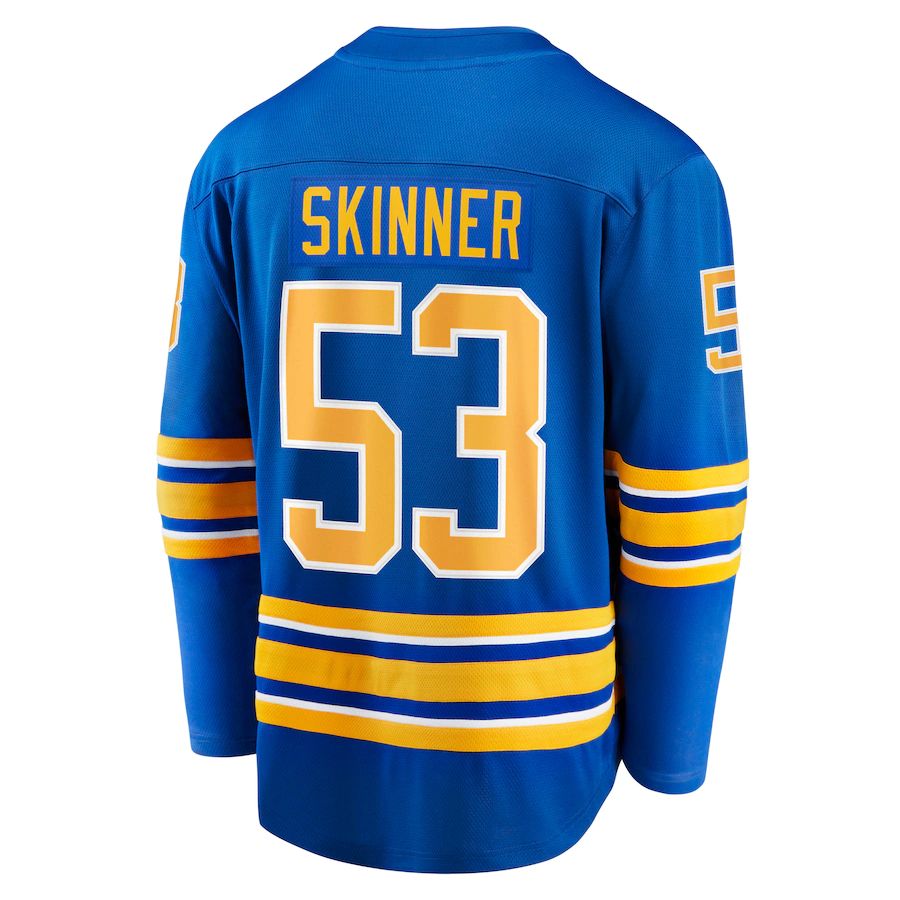 B.Sabres #53 Jeff Skinner Supporters Branded Home Breakaway Jersey Royal Stitched American Hockey Jerseys