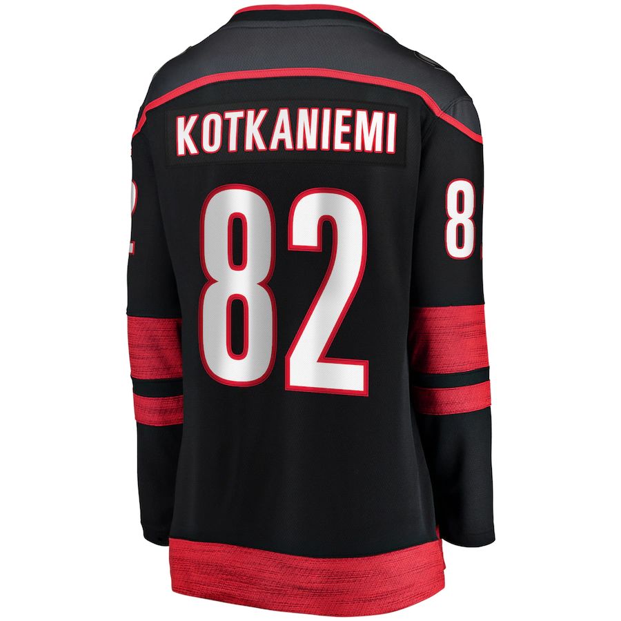 C.Hurricanes #82 Jesperi Kotkaniemi Supporters Branded Home Breakaway Player Jersey Black Stitched American Hockey Jerseys