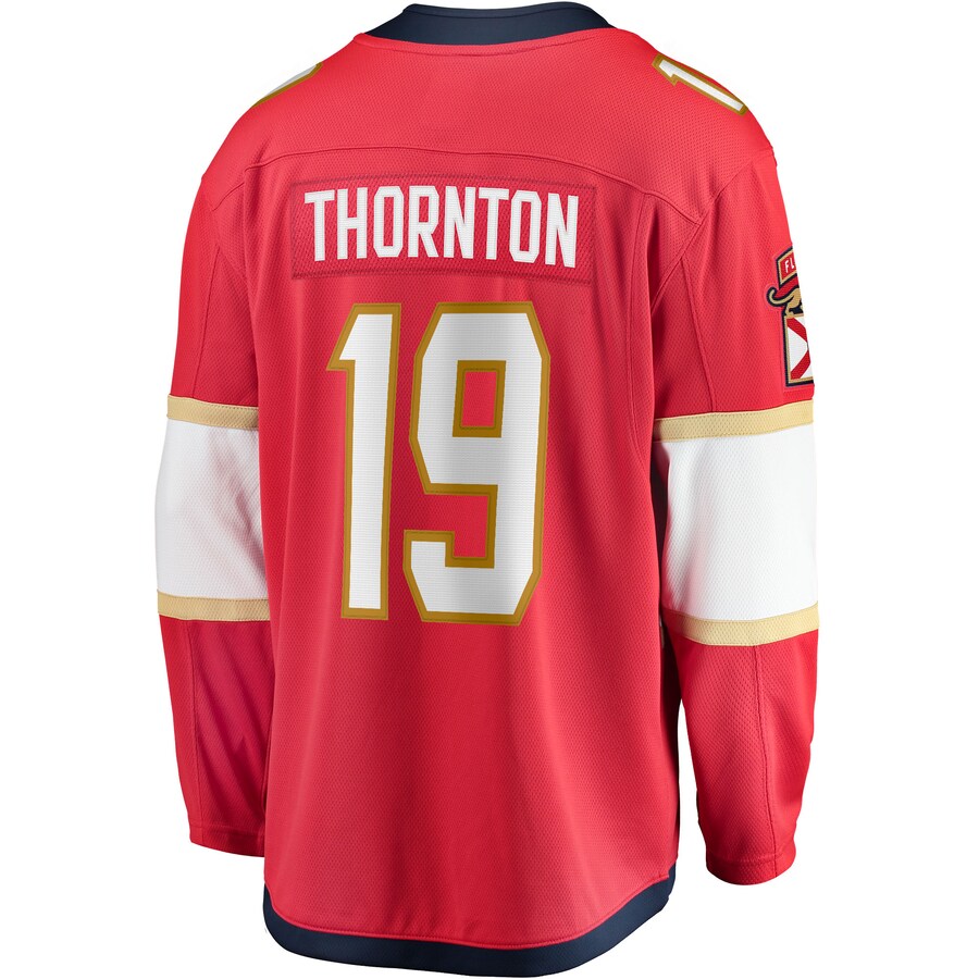 F.Panthers #19 Joe Thornton Supporters Branded Home Breakaway Player Jersey Red Stitched American Hockey Jerseys