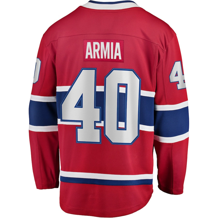 M.Canadiens #40 Joel Armia Supporters Branded Home Breakaway Player Jersey Red Stitched American Hockey Jerseys